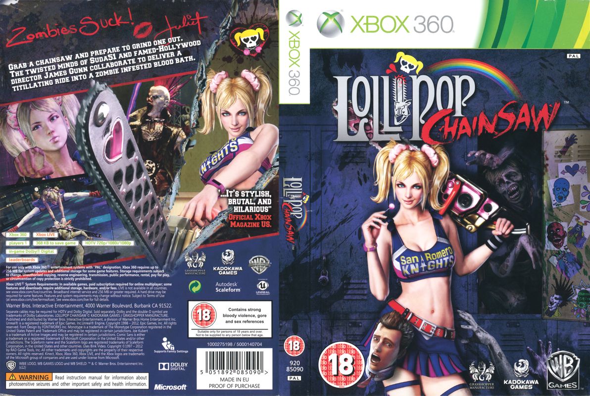 Lollipop Chainsaw box art for Xbox 360